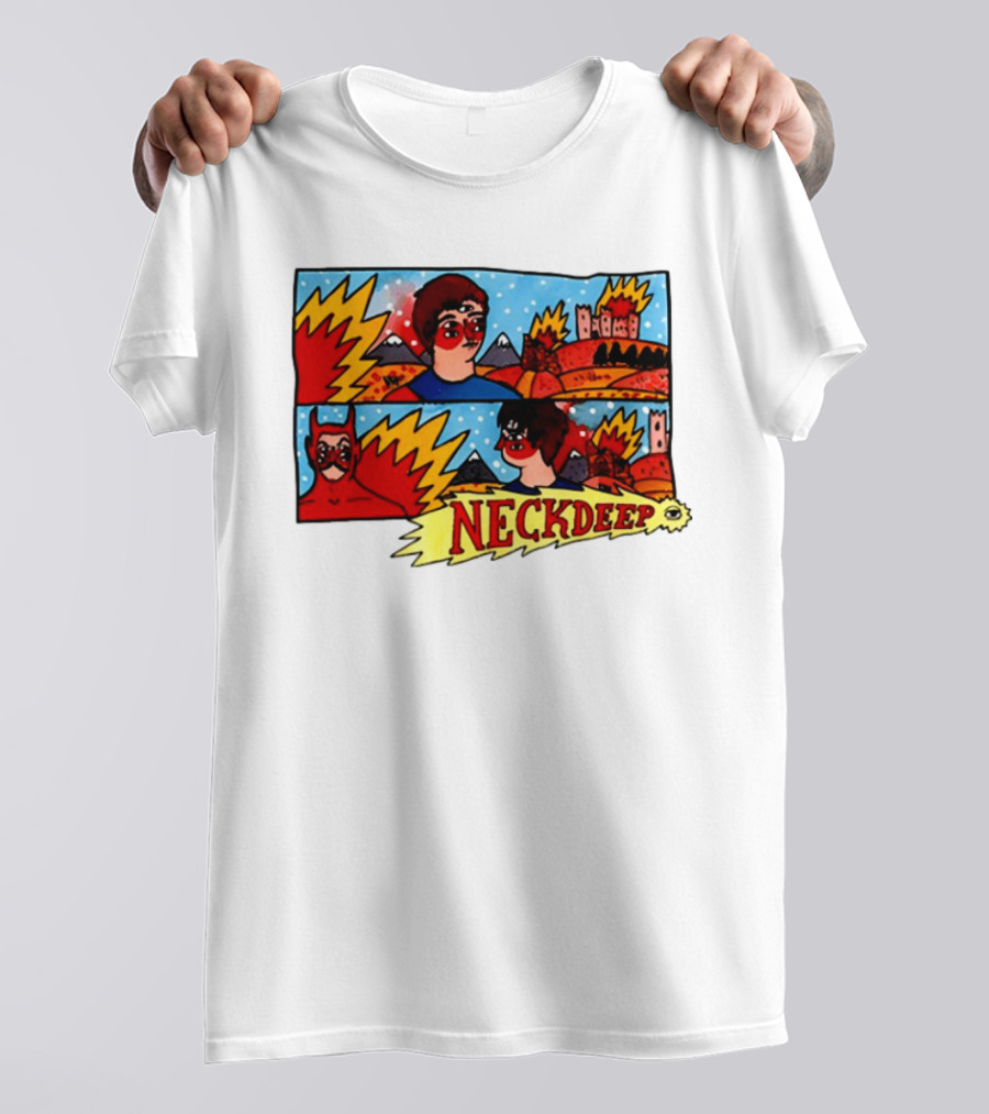Neckdeepuk Lnotgy 10 Year Album Art Comic Style T-Shirt