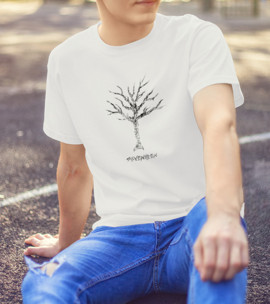 Seventeen Tree Black And White Design T-Shirt
