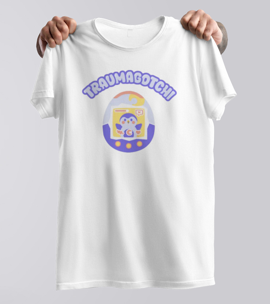 Traumagotchi Finch Penguin Tamagotchi Egg Design T-Shirt