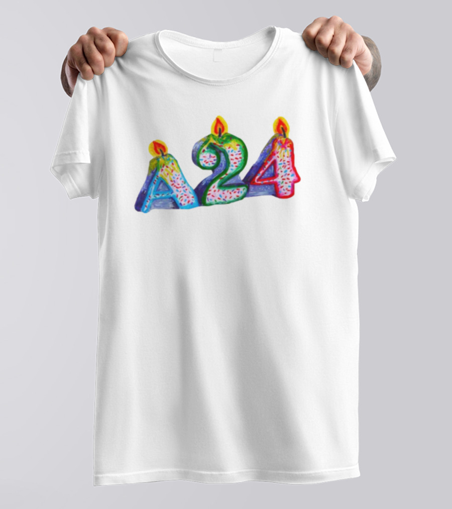 A24 Birthday Candle Celebration Event Festive Candles T-Shirt