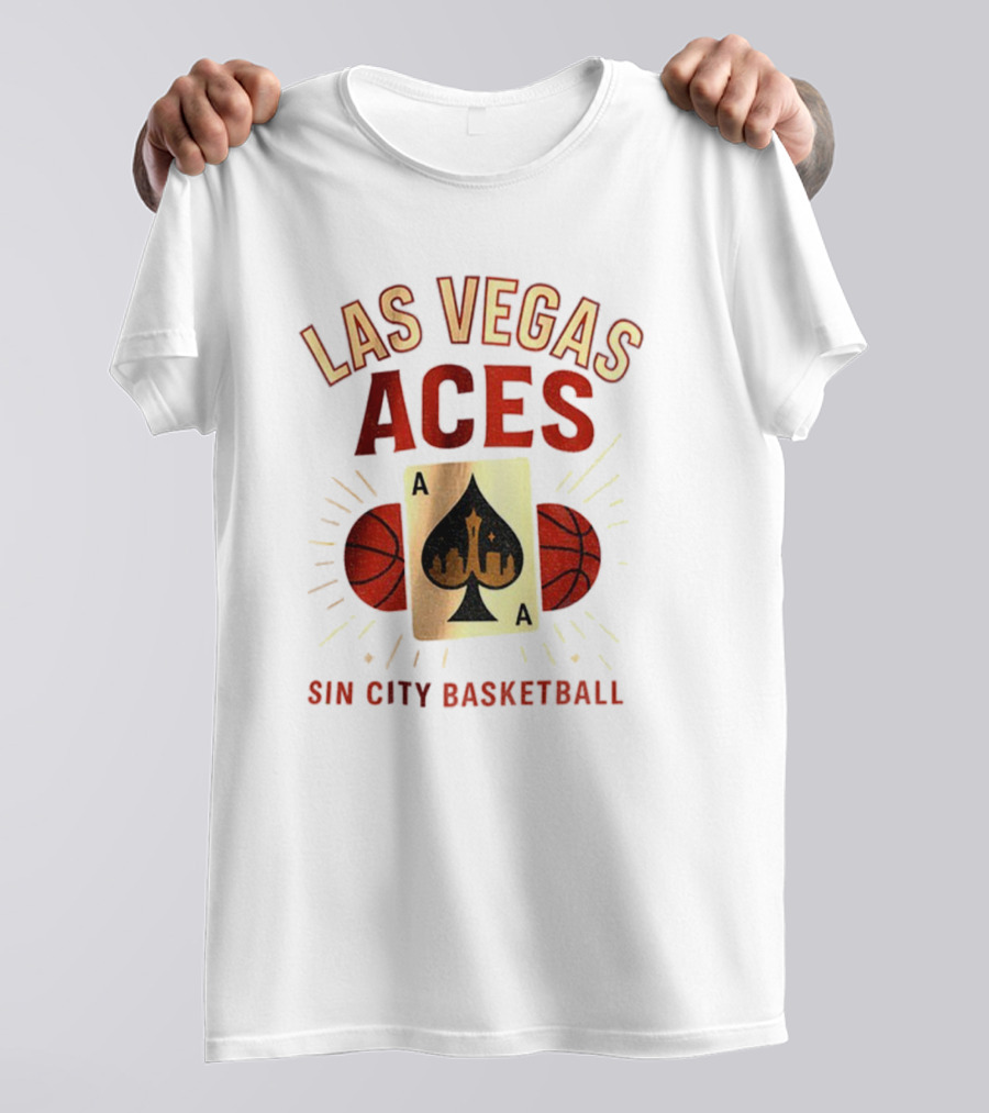 Las Vegas Aces Sin City Basketball Aces Card 2025 T-Shirt