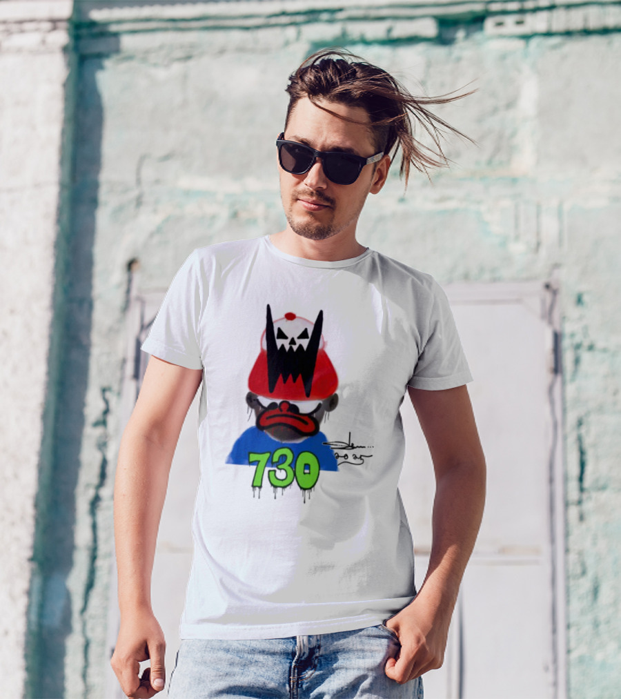 Slawn X Asspizza 730 Masked Character With Red Hat T-Shirt