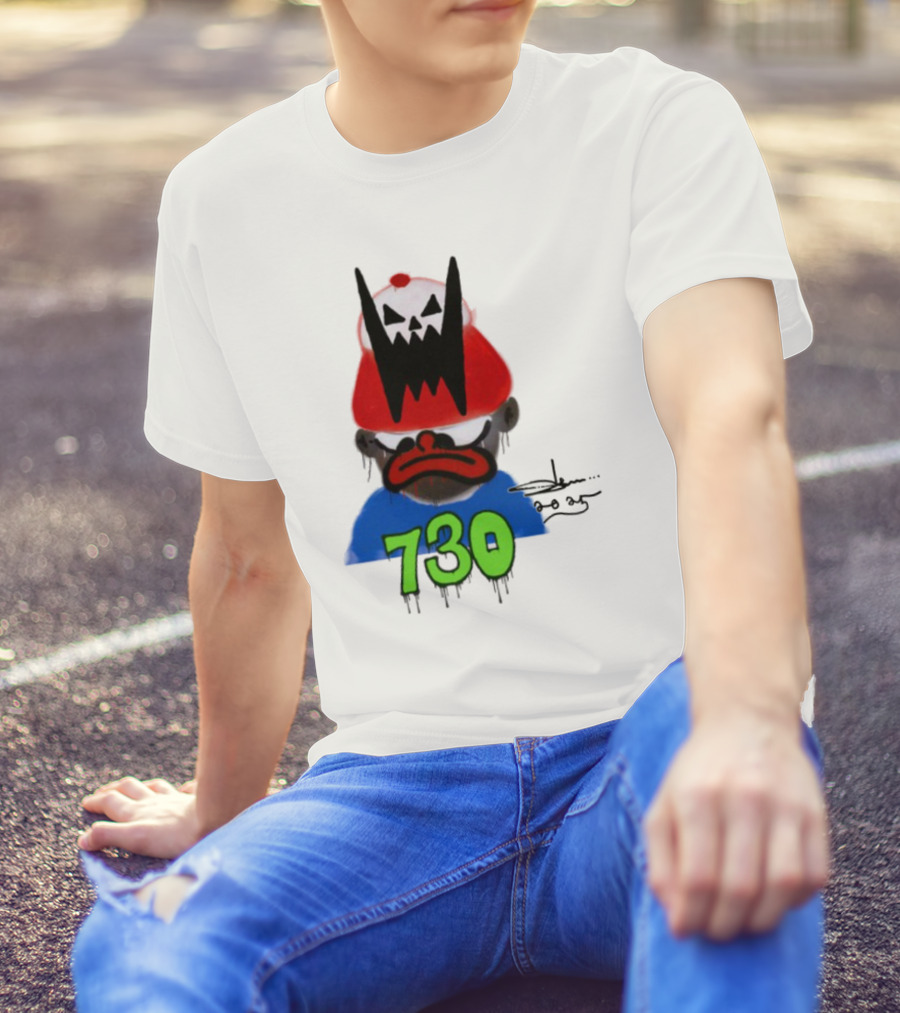 Slawn X Asspizza 730 Masked Character With Red Hat T-Shirt