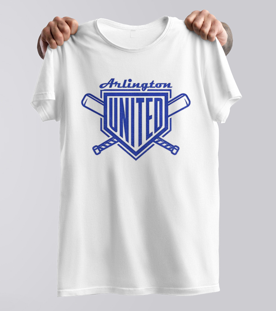 Arlington United Baseball Full Chest Crossed Bats Home Plate T-Shirt