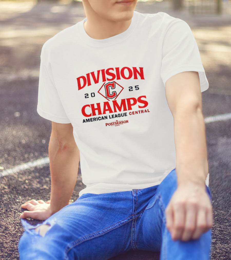 Cleveland Guardians 2025 American League Central Division Champs Postseason T-Shirt