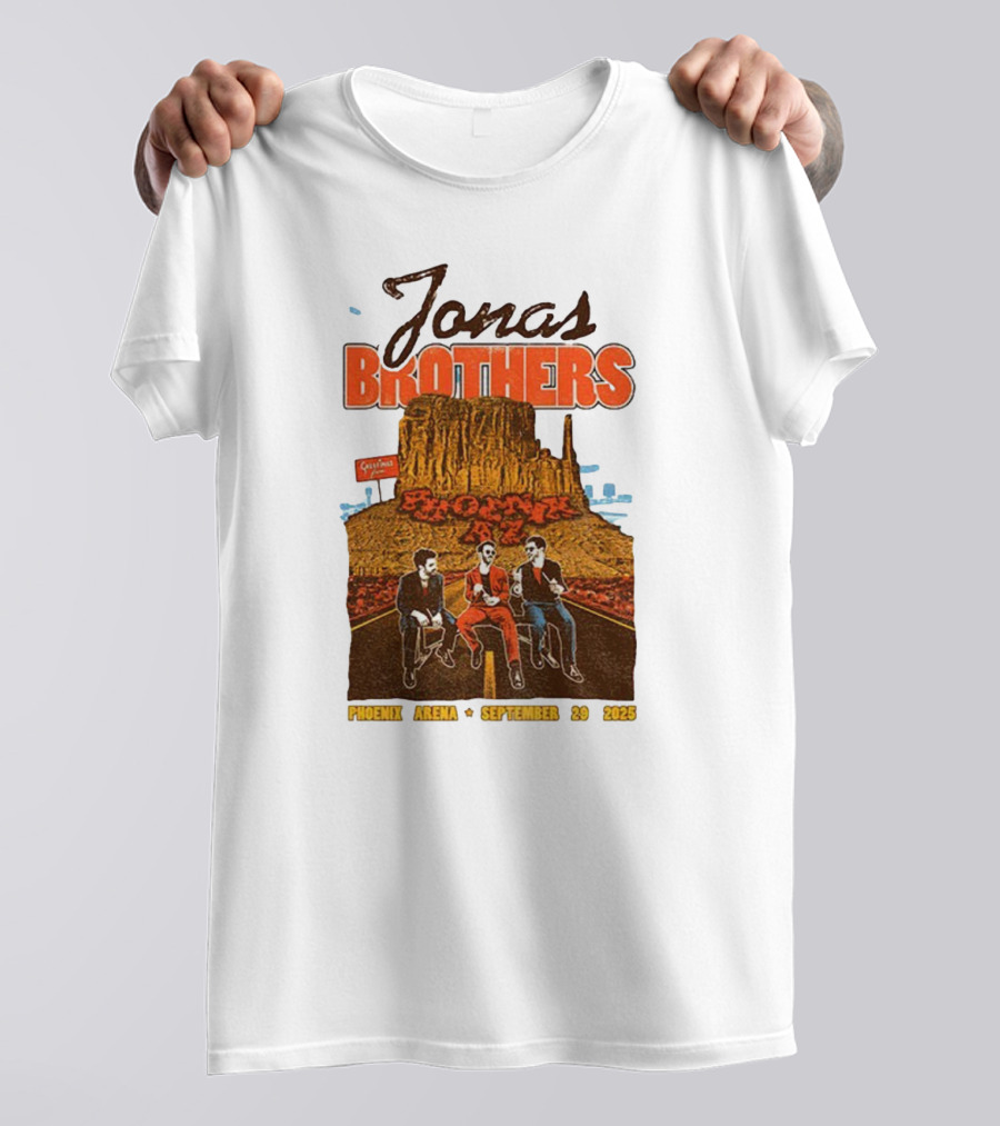 Jonas Brothers Phoenix Arena September 29 2025 Arizona Concert Cactus City Skyway T-Shirt