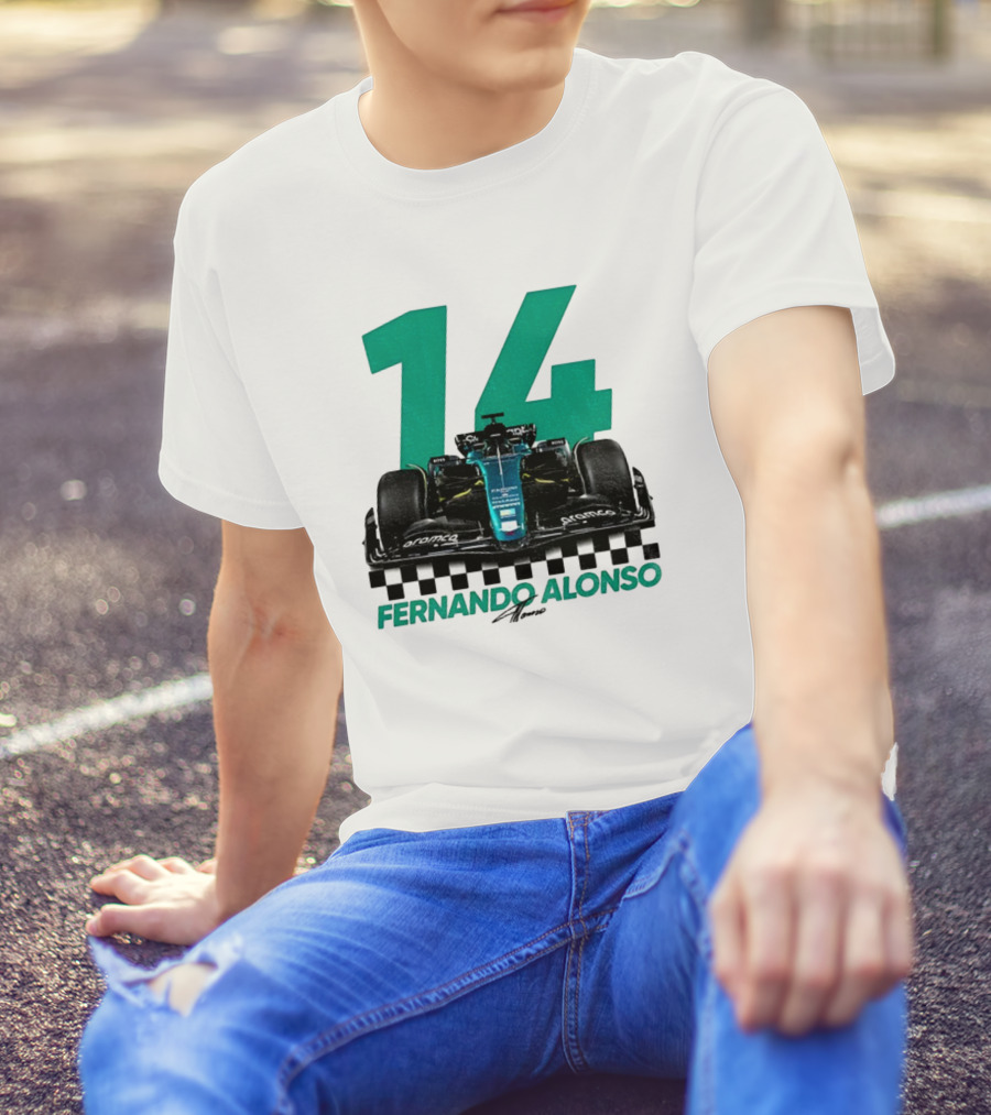 Fernando Alonso 14 F1 Racing Legend Signature Motorsport Fan T-Shirt