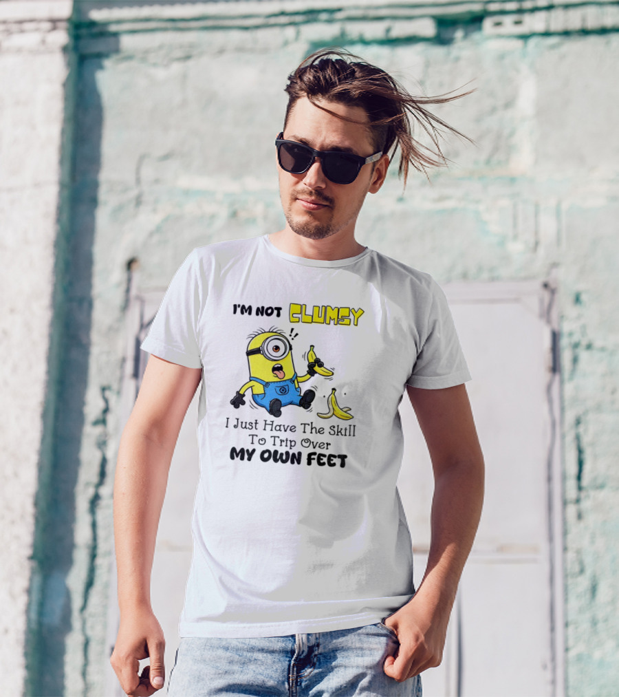 Minion Clumsy Banana Humor Trip Over My Own Feet T-Shirt