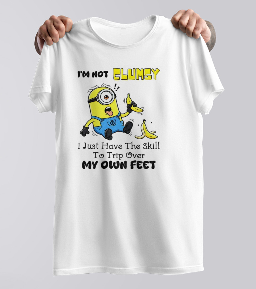 Minion Clumsy Banana Humor Trip Over My Own Feet T-Shirt