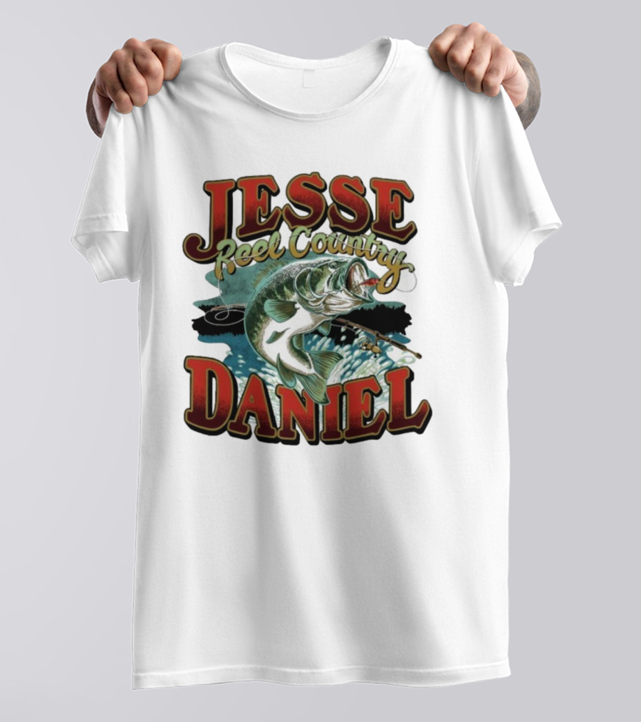 Jesse Daniel Reel Country Fishing Bass And Rod Adventure T-Shirt