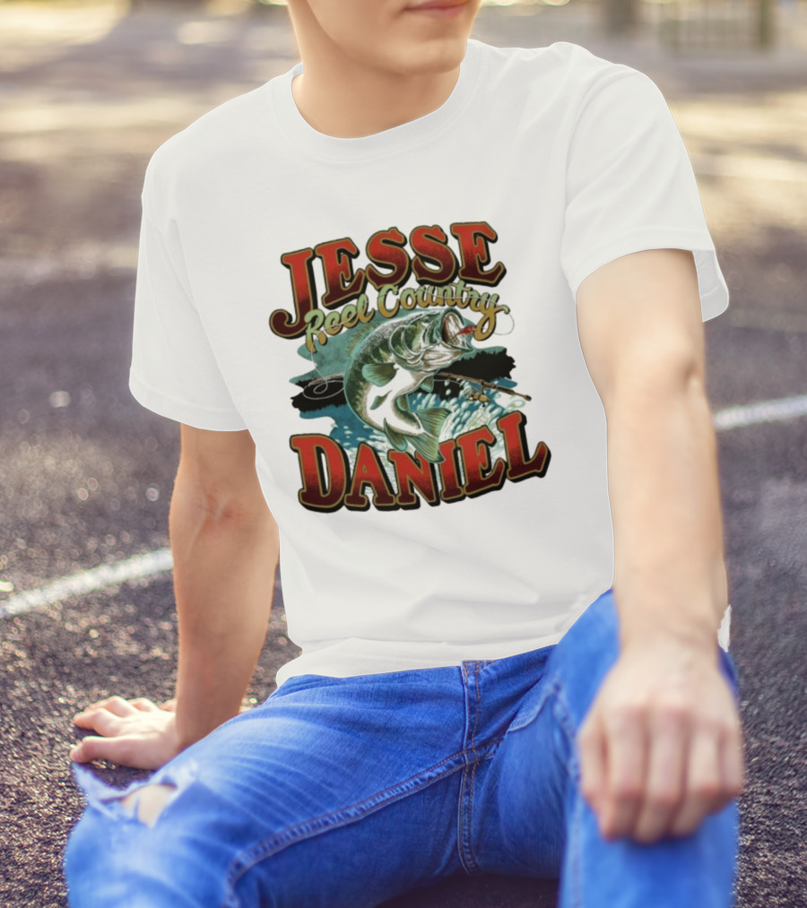 Jesse Daniel Reel Country Fishing Bass And Rod Adventure T-Shirt
