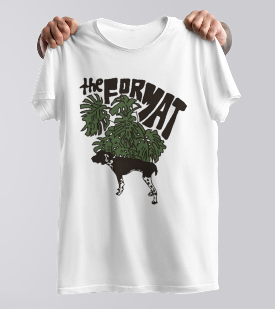 The Format Tropical Leaves And Dog Mustard T-Shirt
