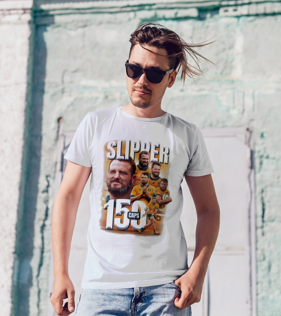 Wallaby Slipper 150 Caps Rugby Milestone Celebration T-Shirt