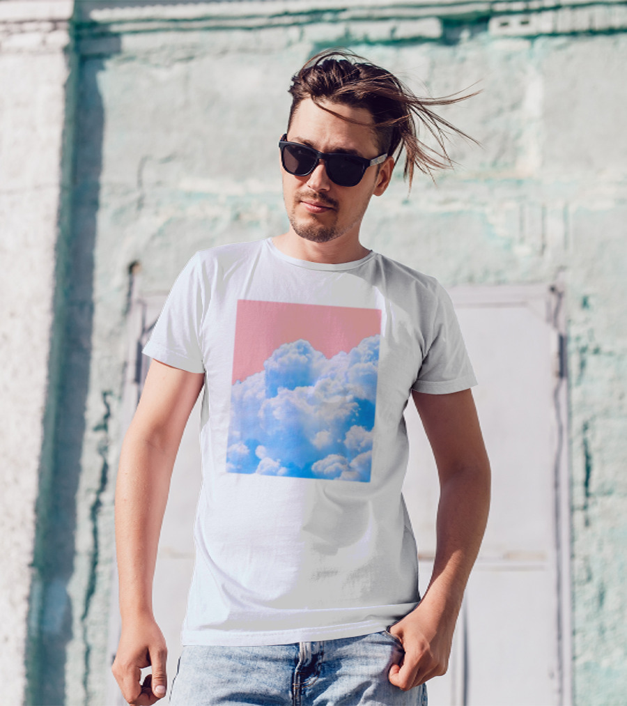 Permanent Permeation Cloudscape On Pink Sky T-Shirt
