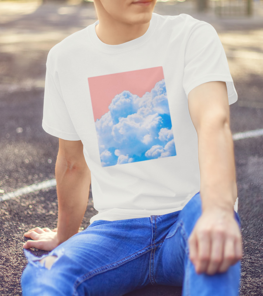 Permanent Permeation Cloudscape On Pink Sky T-Shirt