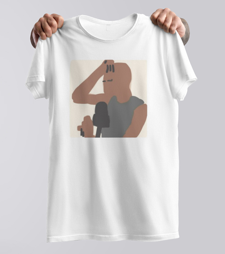 Artems Stickers The Concept Iconic Bald Figure And Microphone T-Shirt