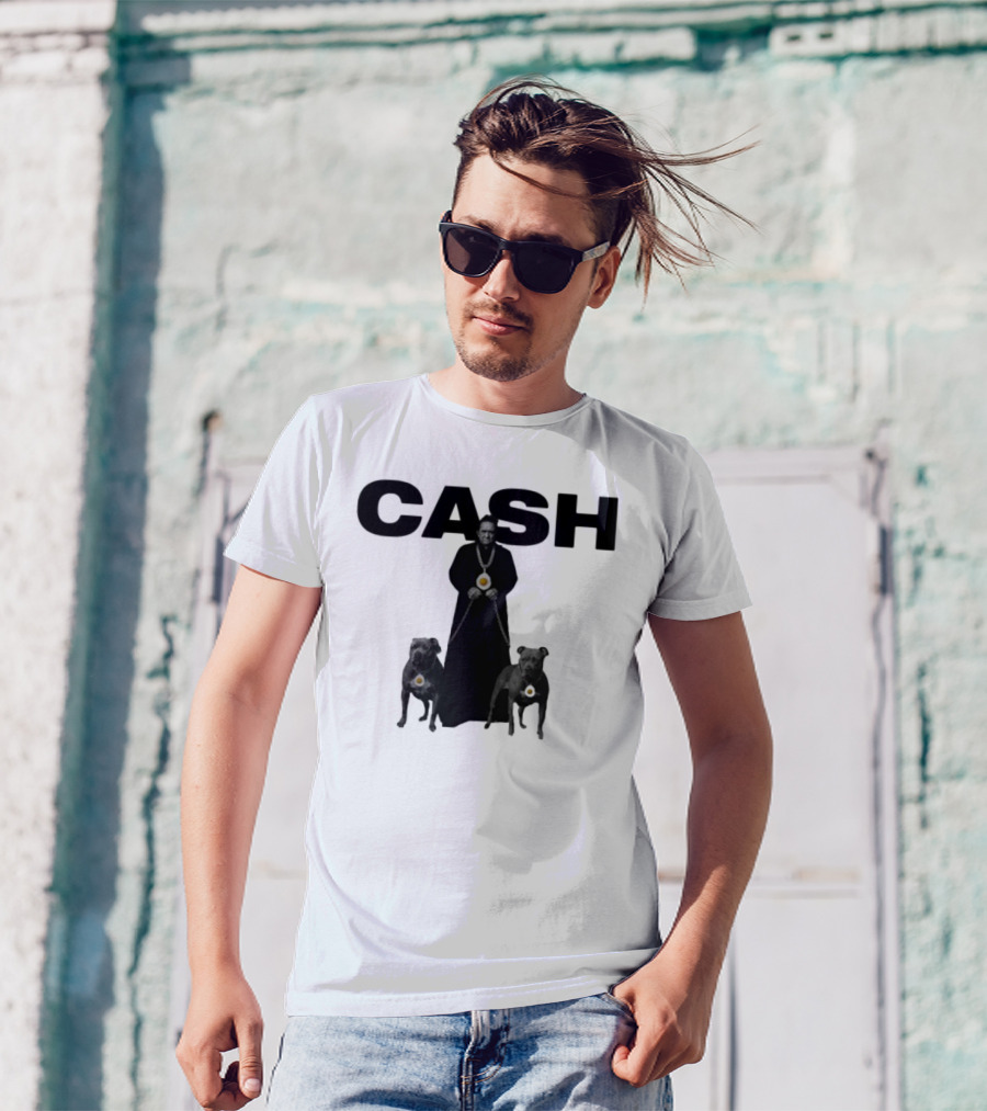 Johnny Cash Eggs And Chains With Pit Bulls T-Shirt