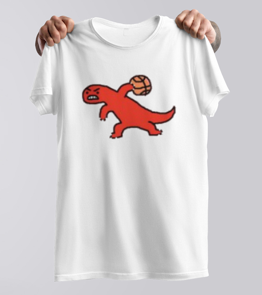 Dino Paint Luxe Red Dinosaur Basketball T-Shirt