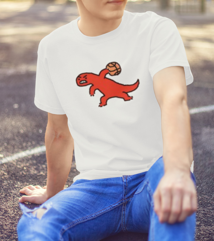 Dino Paint Luxe Red Dinosaur Basketball T-Shirt