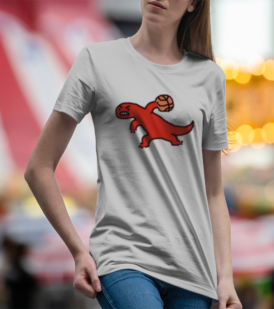 Dino Paint Luxe Red Dinosaur Basketball T-Shirt