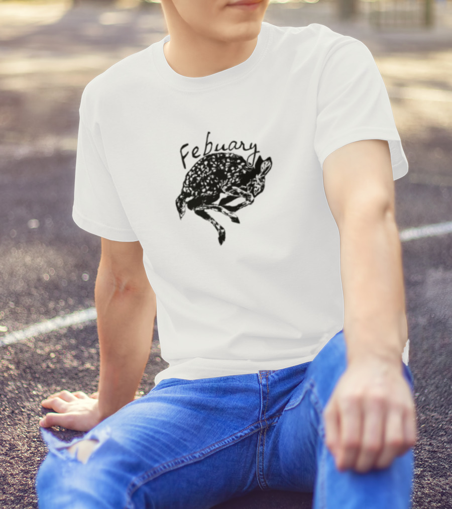 February Fawn Handwritten Style Retro Aesthetic T-Shirt