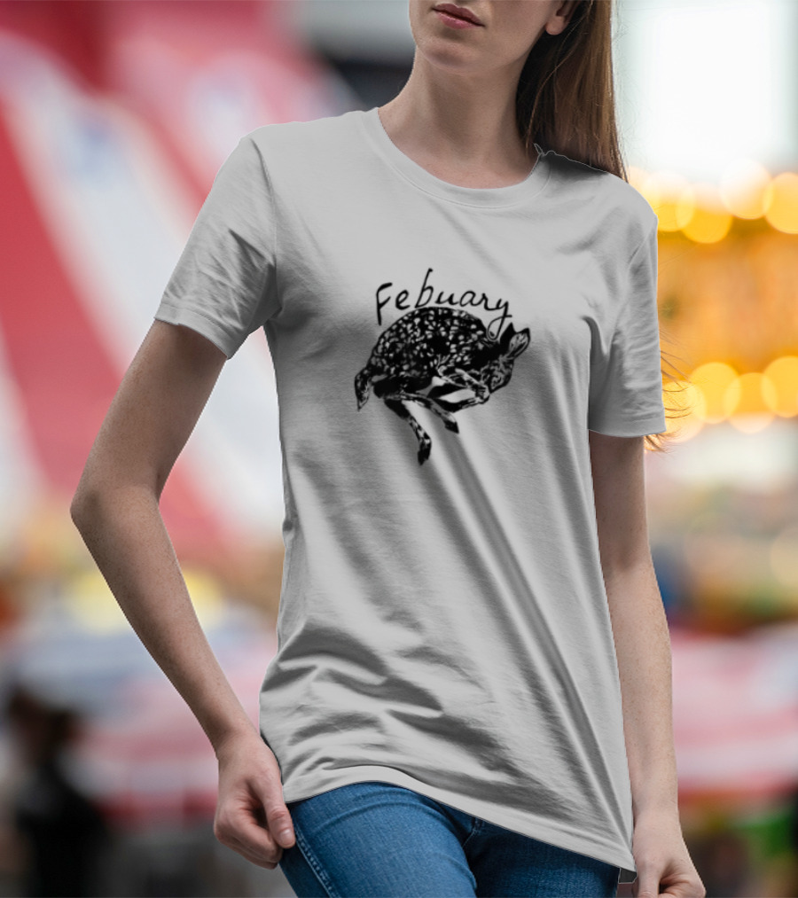 February Fawn Handwritten Style Retro Aesthetic T-Shirt