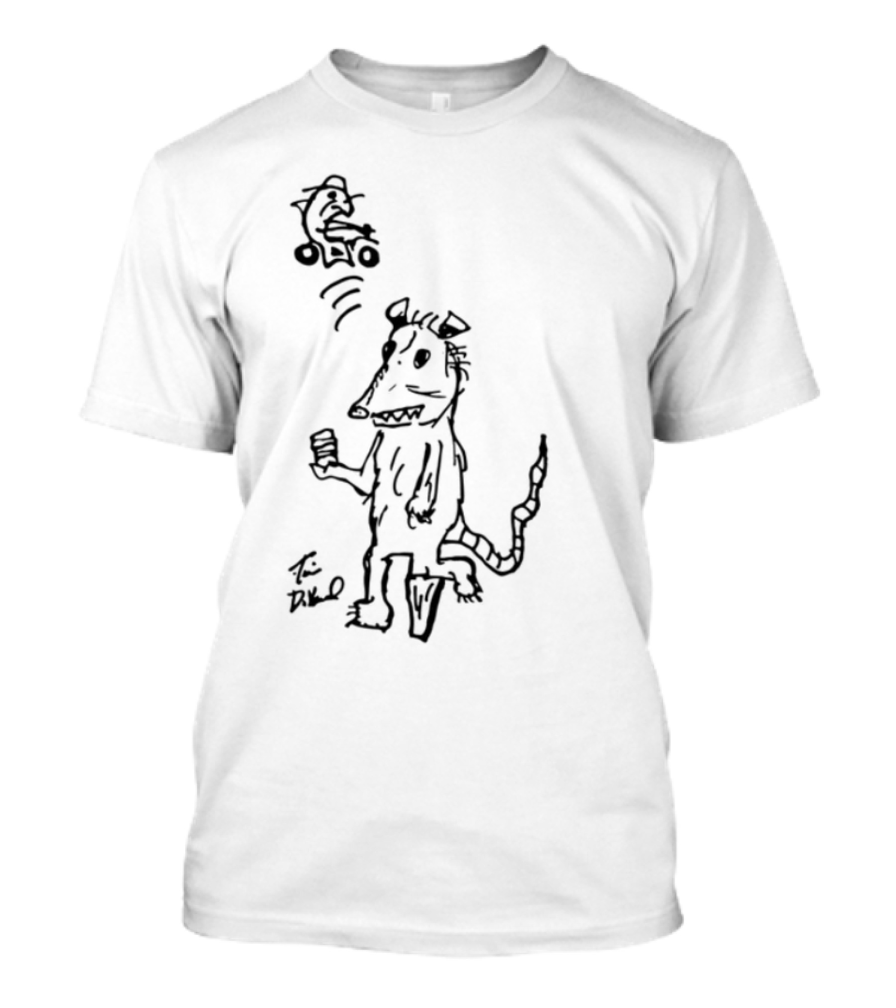 Possum Peg Leg Pirate Drawing T-Shirt
