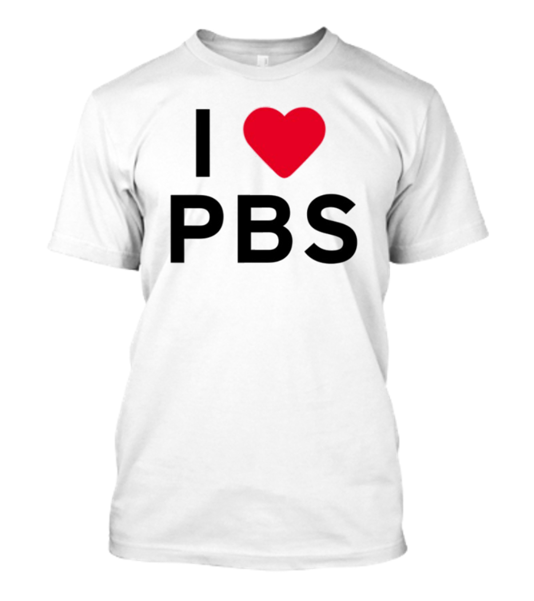I Love PBS Classic Logo Heart Icon Fan Favorite T-Shirt