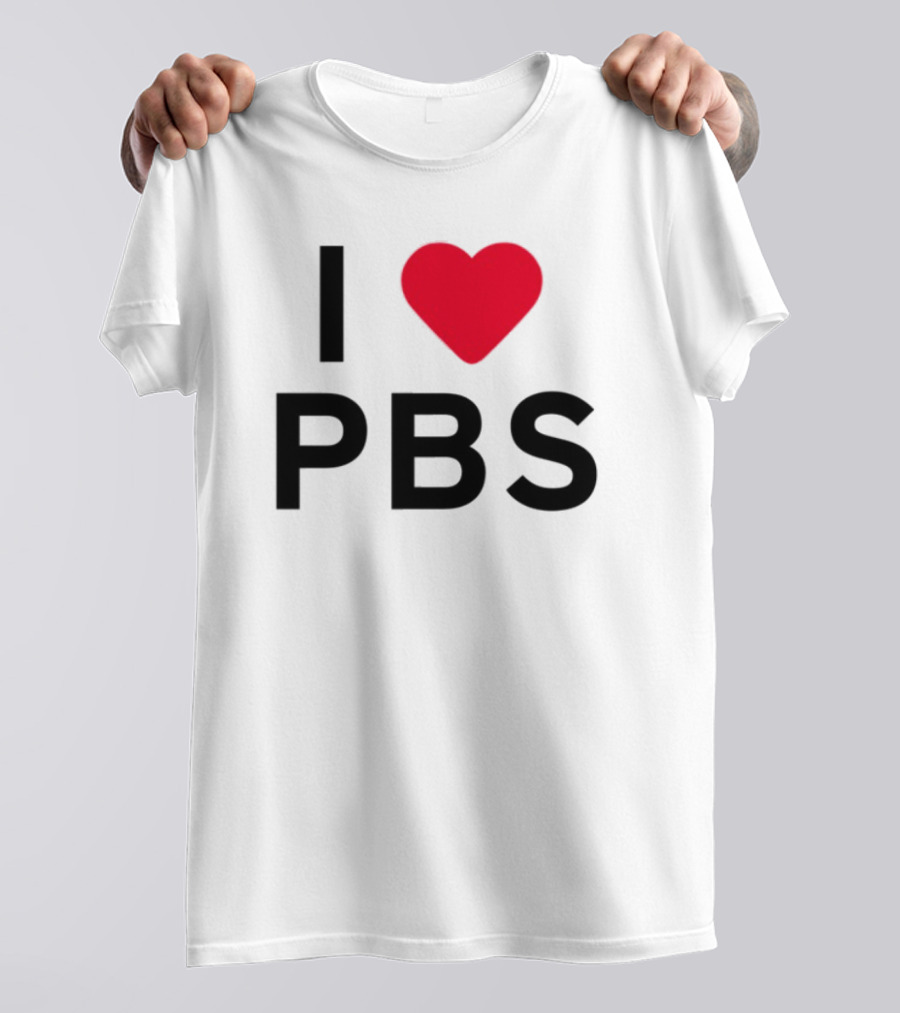 I Love PBS Classic Logo Heart Icon Fan Favorite T-Shirt