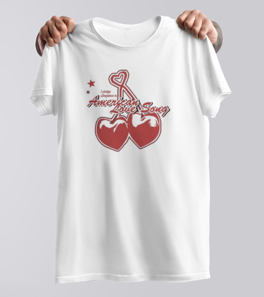 Momoboyd I Pledge Allegiance To Love Song Chrome Hearts Double Heart Stars T-Shirt