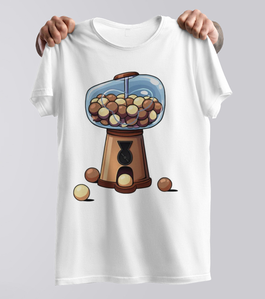 Gum Ball Machine With Brown And Cream Gumballs T-Shirt