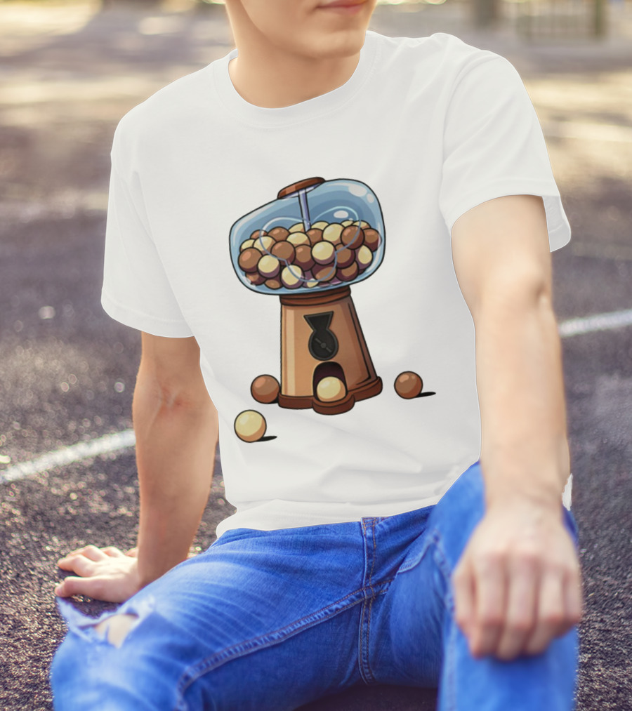 Gum Ball Machine With Brown And Cream Gumballs T-Shirt