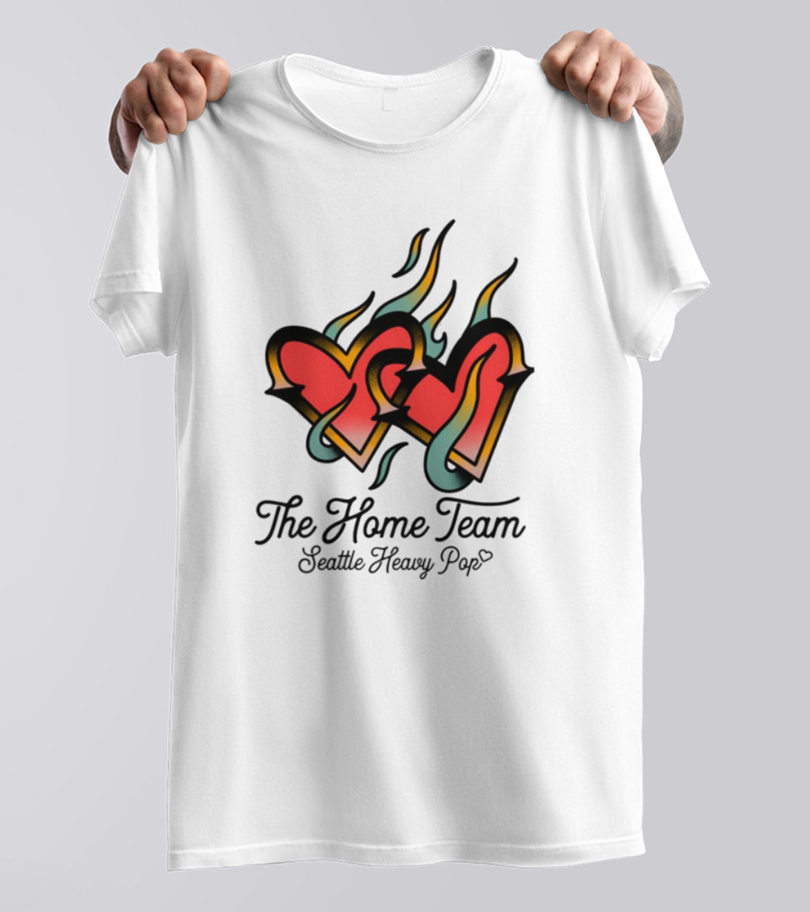 The Home Team Seattle Heavy Pop Burning Hearts T-Shirt