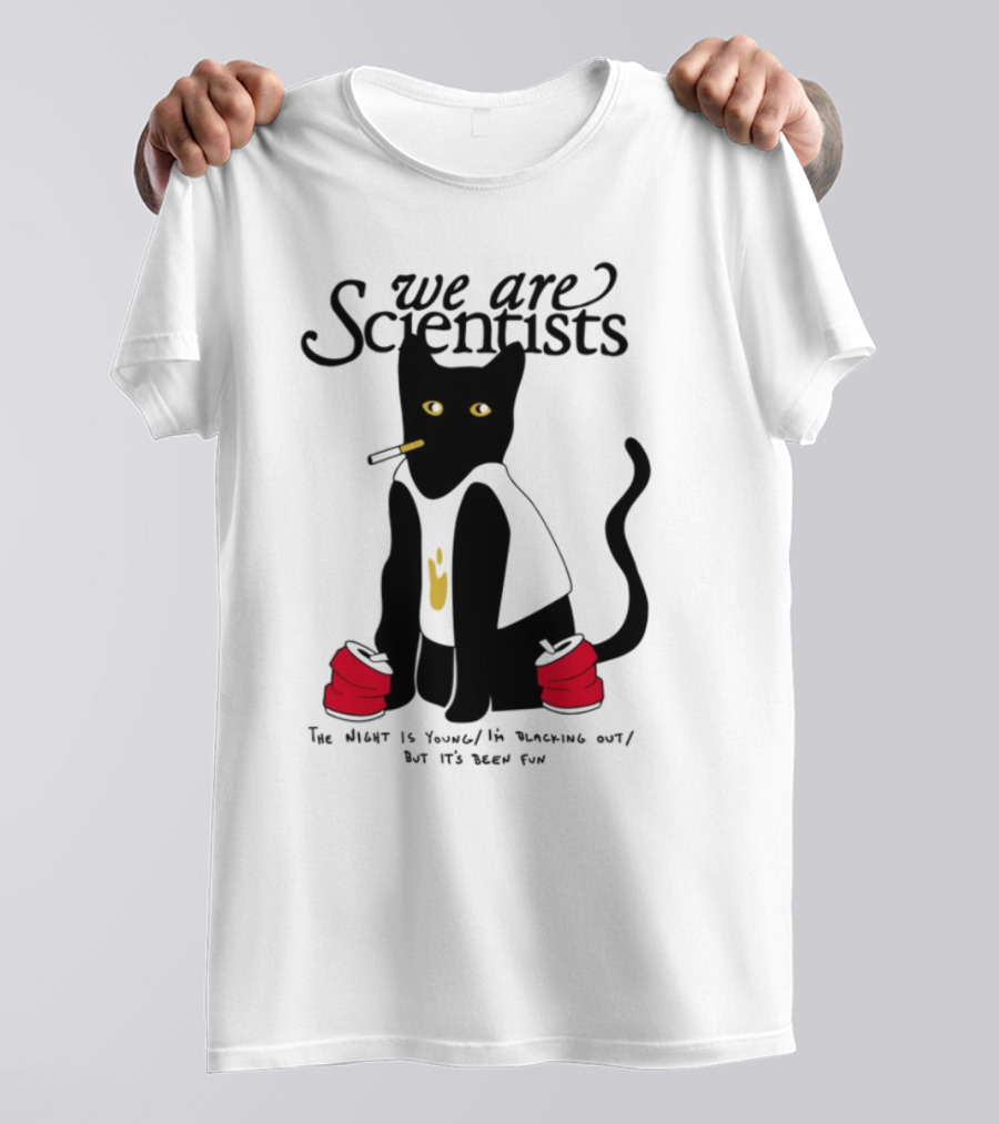 We Are Scientists Washed Up Cat Smoking Red Shoes This Scene Is Dead T-Shirt