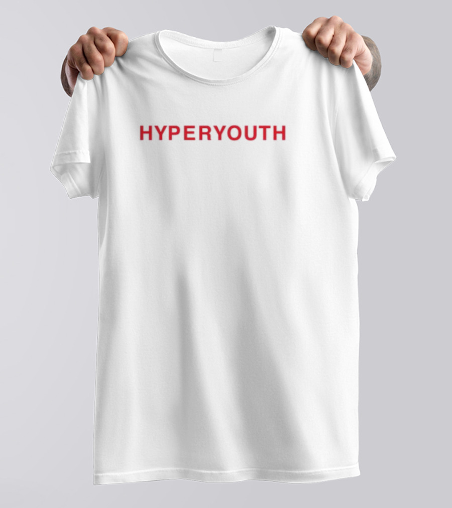 HYPERYOUTH Retro Bold Red Lettering T-Shirt