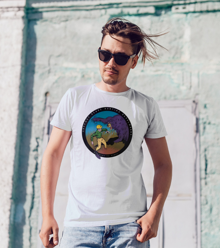 Support Bears Hunting Developers Old Florida Vibes Graphic T-Shirt