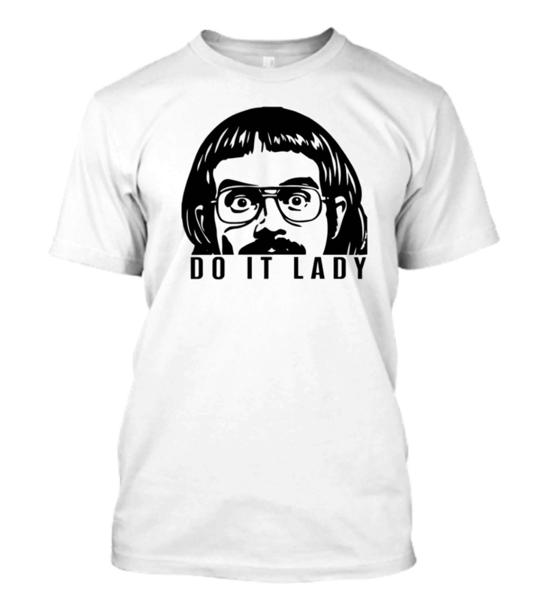DO IT LADY Peeking Drawing Glasses Face T-Shirt