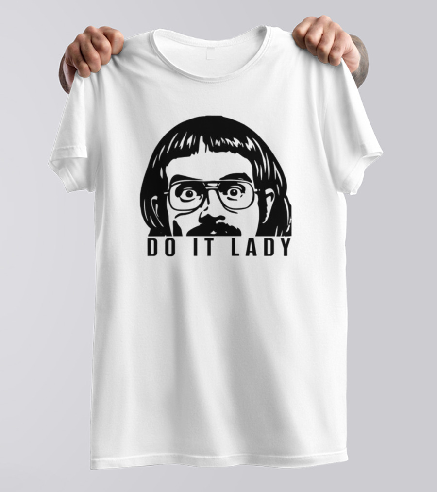 DO IT LADY Peeking Drawing Glasses Face T-Shirt