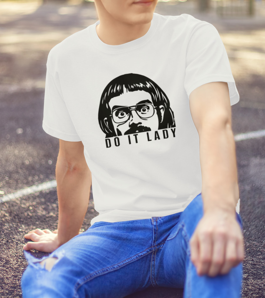 DO IT LADY Peeking Drawing Glasses Face T-Shirt