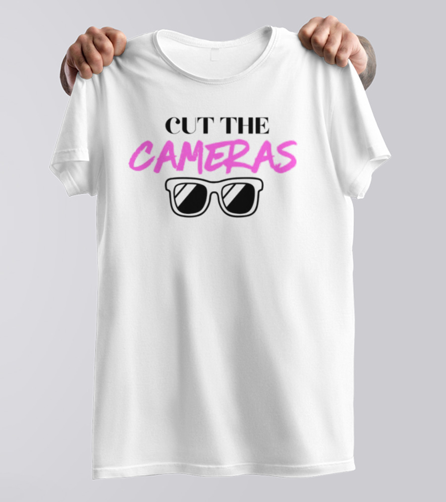Cut The Cameras Pink Bold Sunglasses T-Shirt
