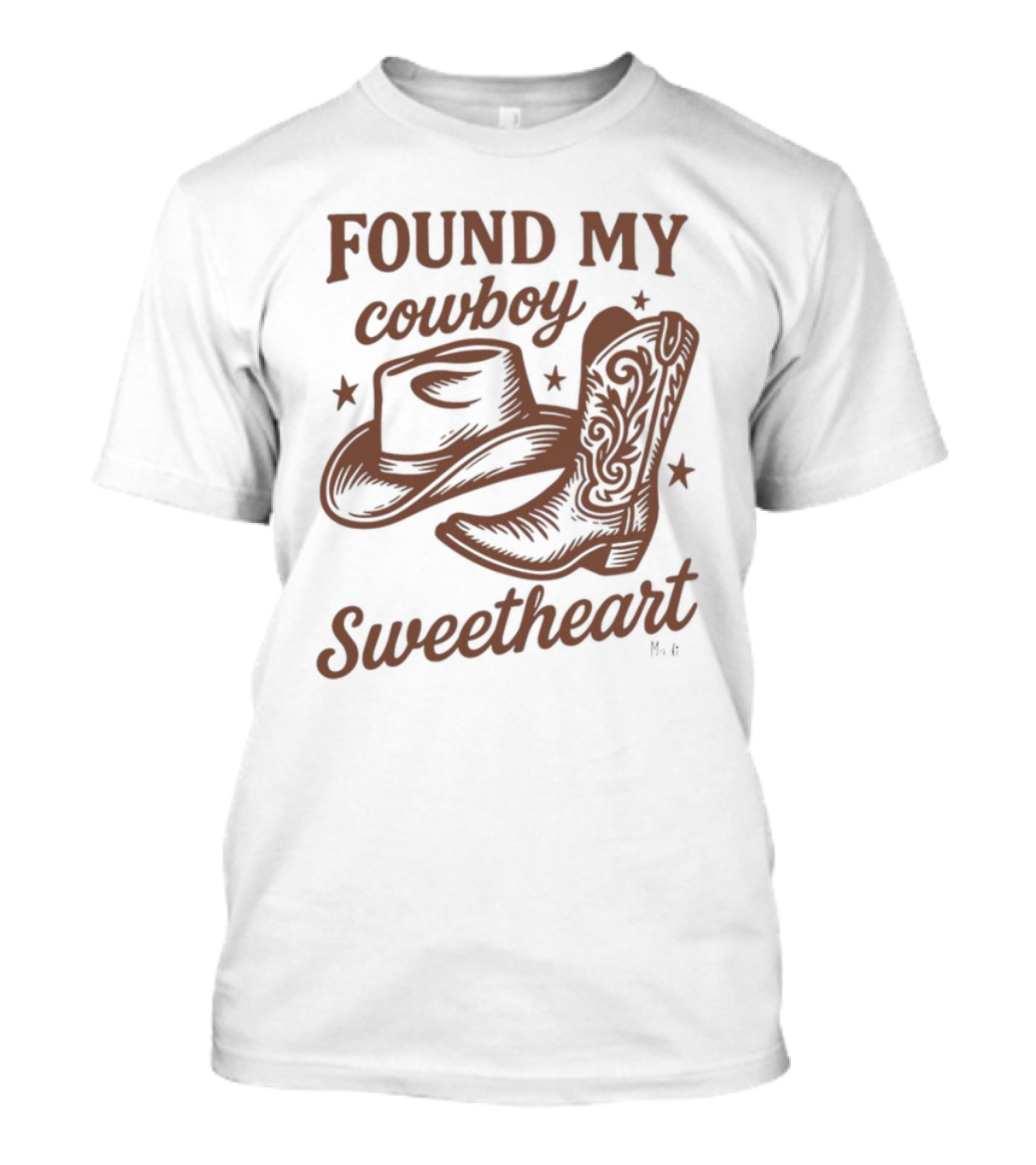 Found My Cowboy Sweetheart Hat And Boot Stars T-Shirt