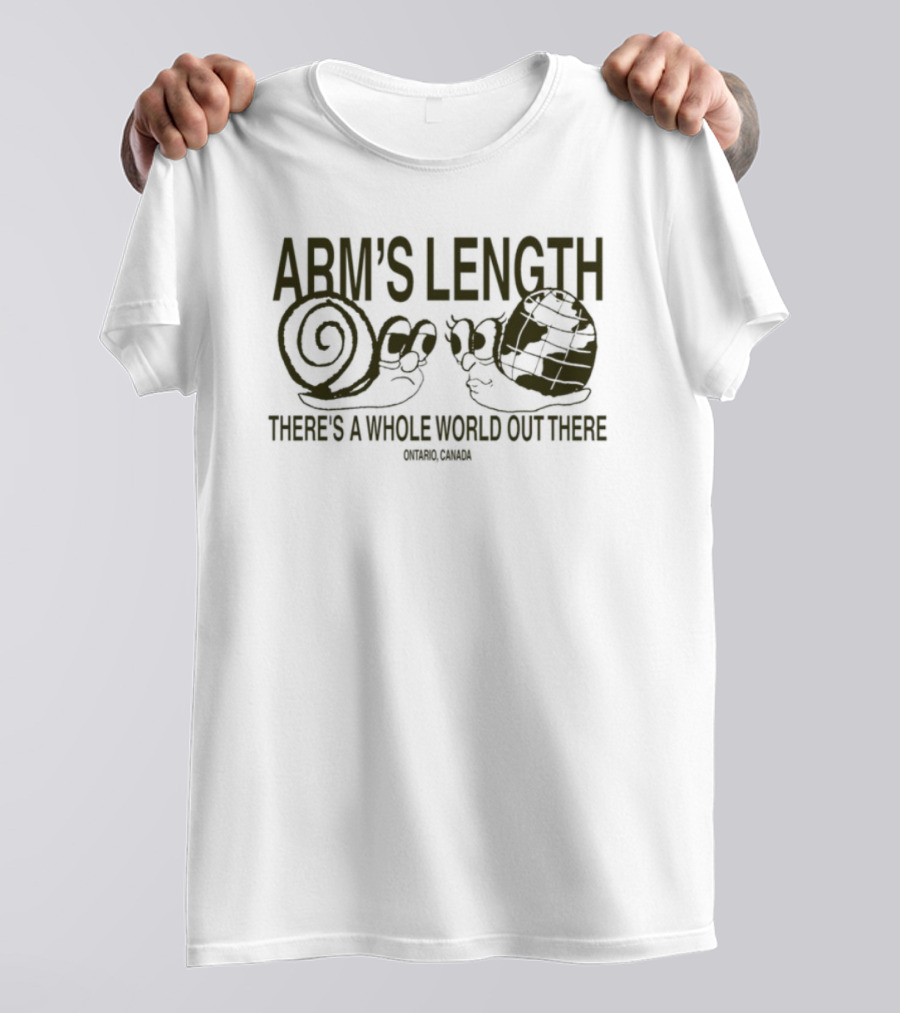 Arm's Length There's A Whole World Out There Snail Playing Guitar T-Shirt