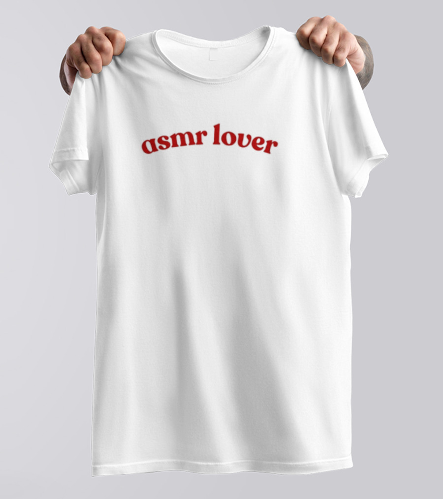 ASMR Lover Enthusiast Red Text Style T-Shirt