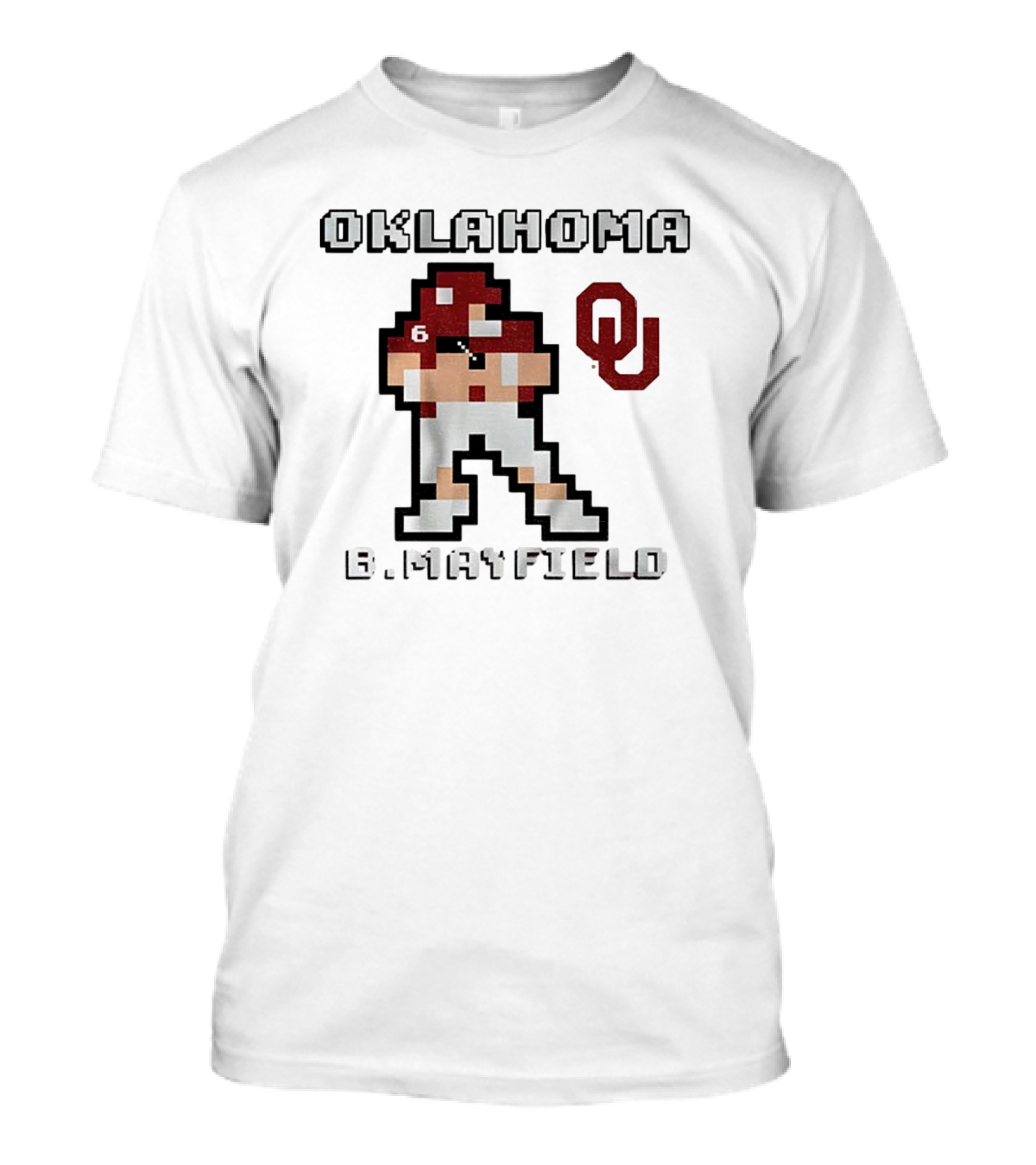 Oklahoma Sooners B. Mayfield Retro Pixel Football T-Shirt