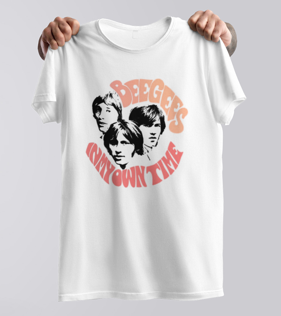 Bee Gees In My Own Time Orange And Red Text T-Shirt