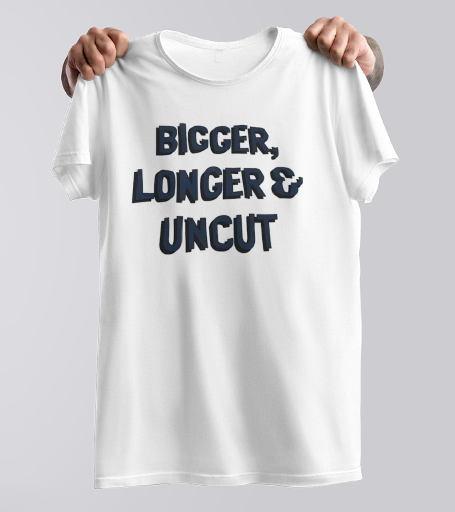 Bigger Longer Uncut Typography Style T-Shirt