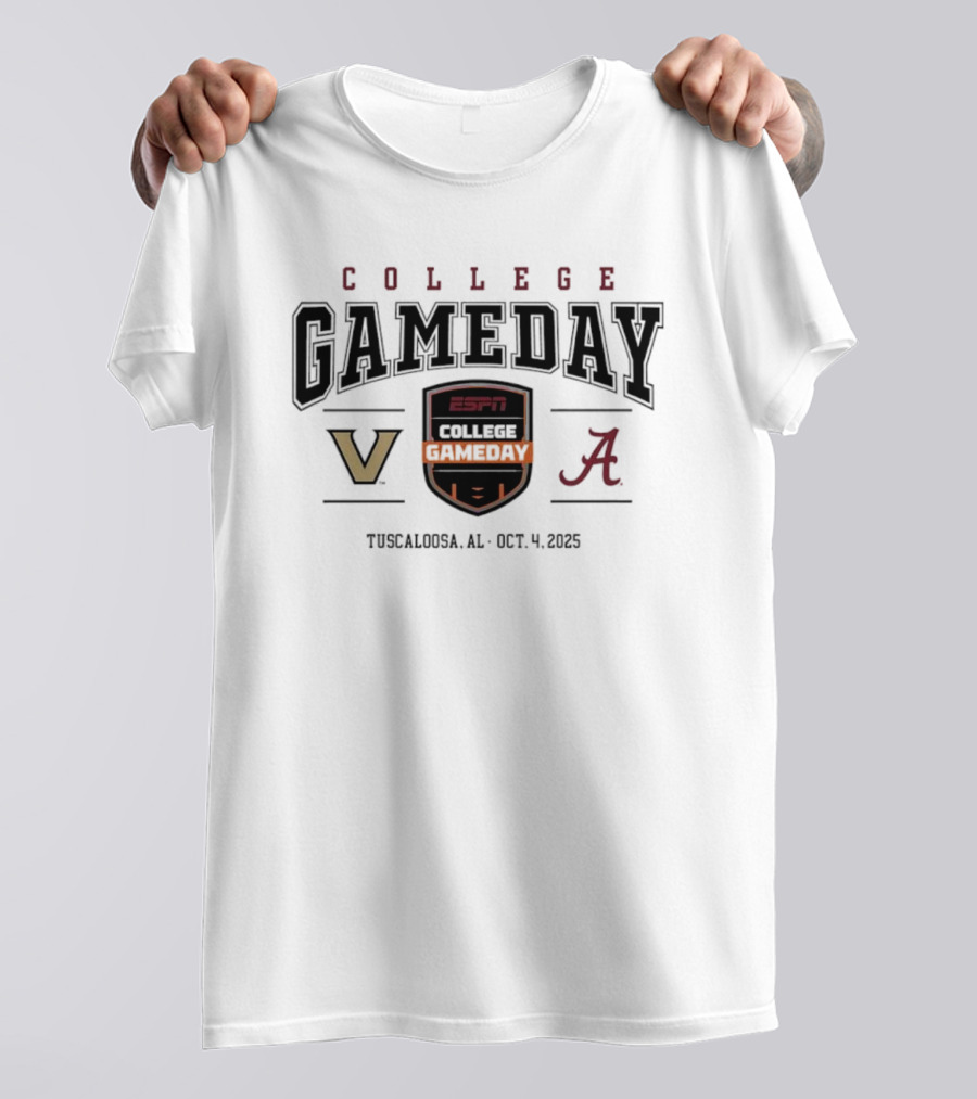 College GameDay ESPN Vanderbilt Commodores Vs Alabama Crimson Tide Tuscaloosa Oct 4 2025 T-Shirt