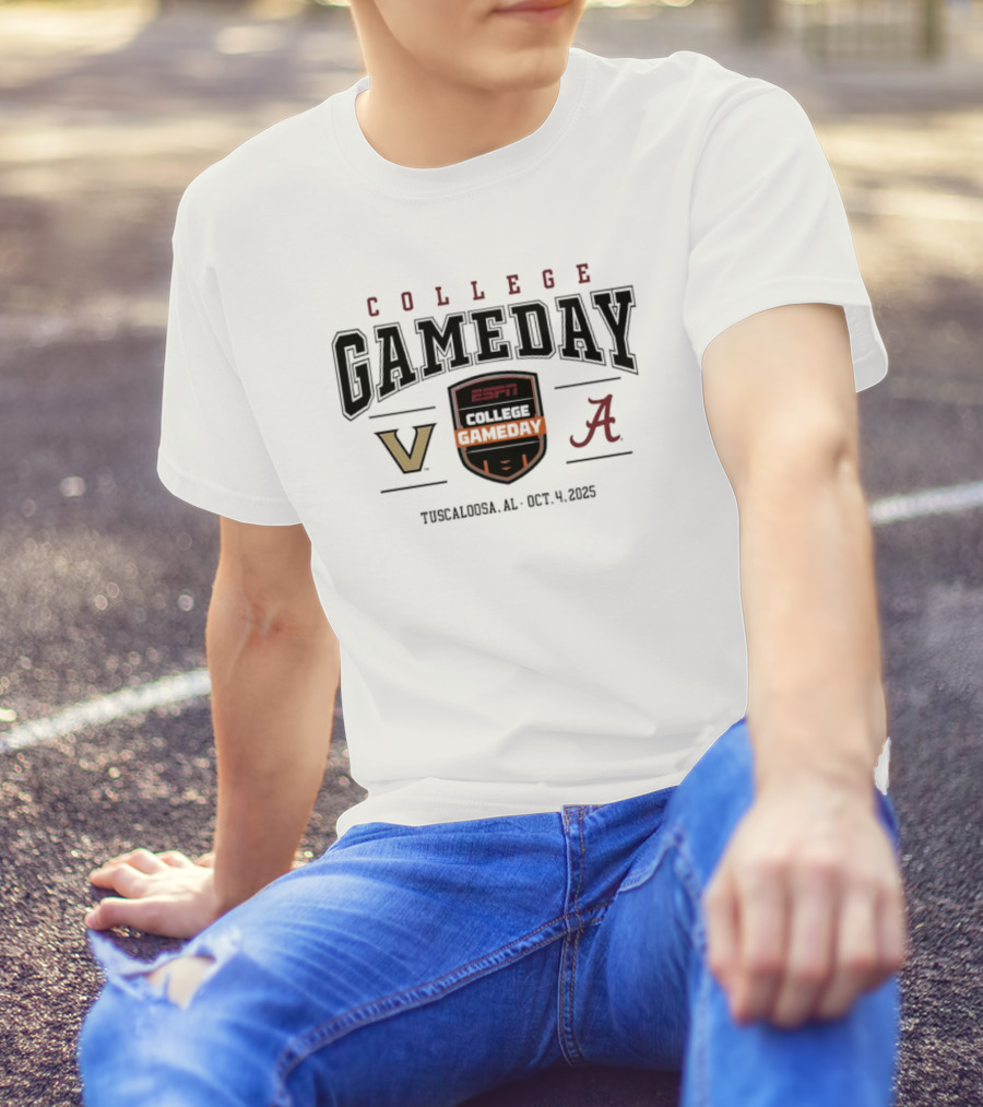 College GameDay ESPN Vanderbilt Commodores Vs Alabama Crimson Tide Tuscaloosa Oct 4 2025 T-Shirt