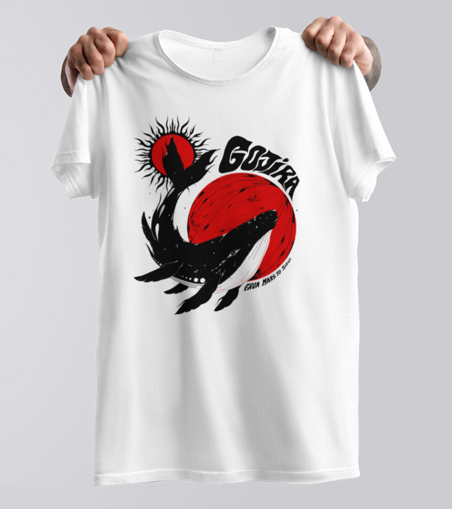 Gojira Whale Red Moon Sun Cosmic Voyage T-Shirt