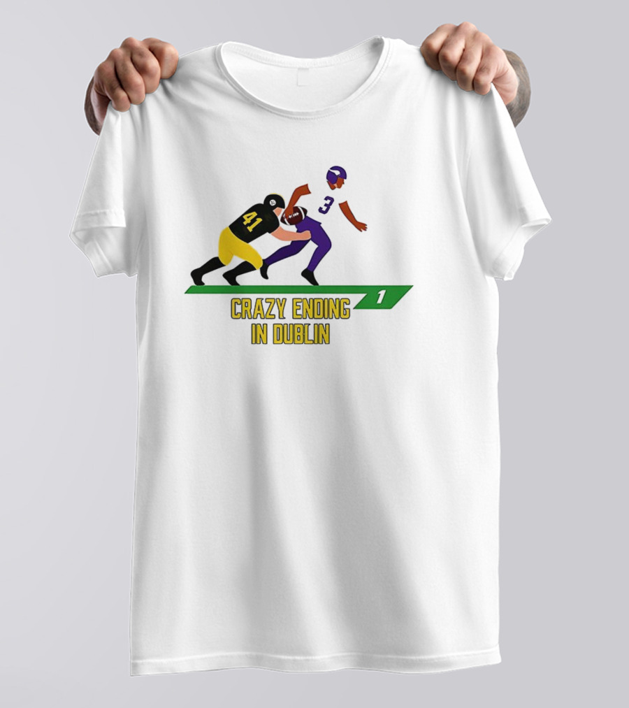 NFL Moment Steelers Vikings Crazy Ending In Dublin Number 41 Tackles Number 3 T-Shirt